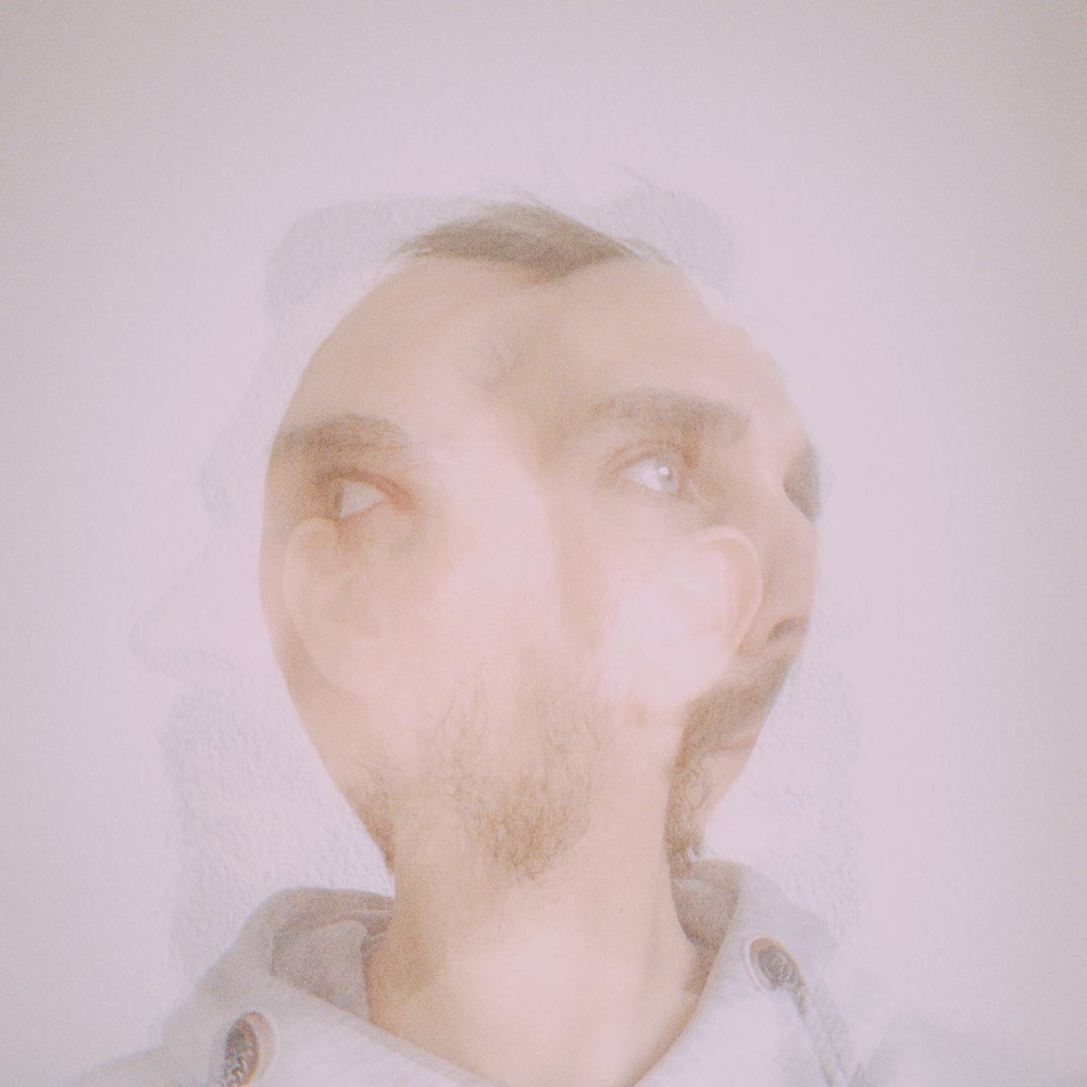 Ingo Mercer, pale double exposure in soft pink light